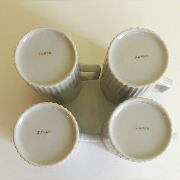 4 Vtg Irish Clover Porcelain Coffee Cups Saucers Japan Tea Cup, Mugs - Picture 14 of 14